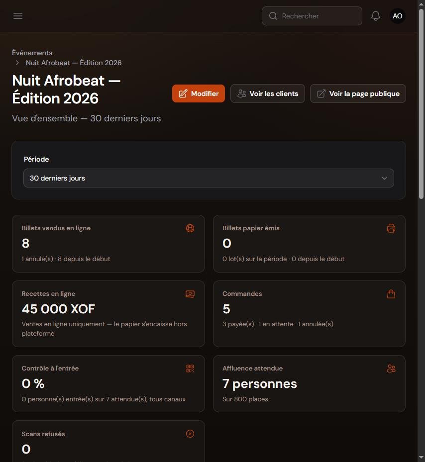 Page Vue d'ensemble d'un événement